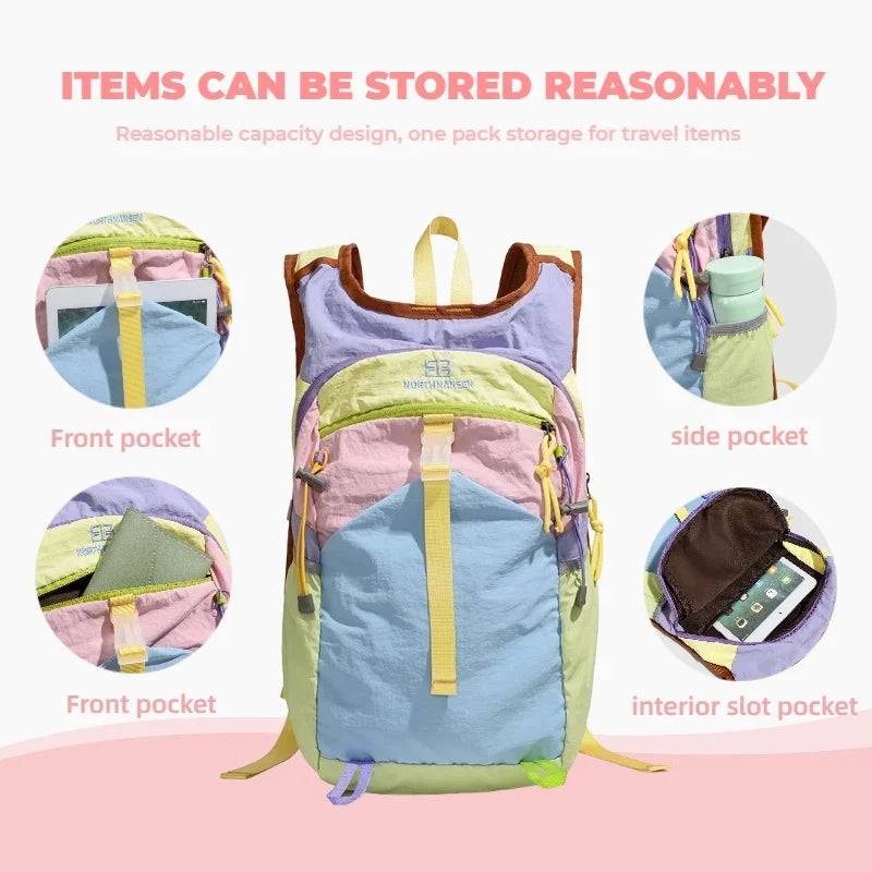 Fashionable Multifunctional Backpack, Contrasting Colors, Suitable for Travel Backpacks, Sports Backpacks, Hiking Backpacks, Etc