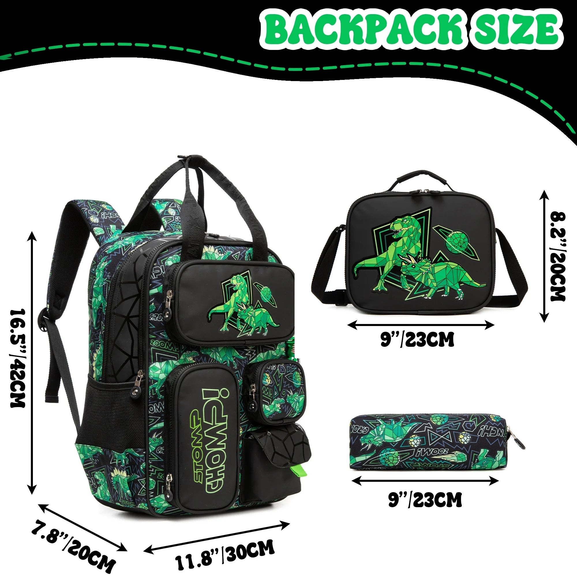 Kids Boys Backpack for School Backpacks with Lunch Box Cool Bookbag for Elementary School Student Ages 6-12