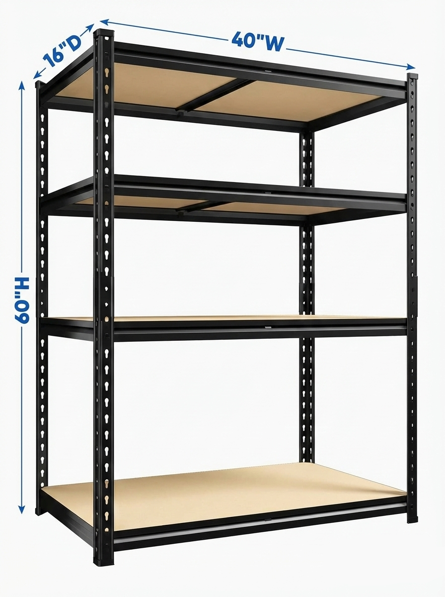 🛠️ Heavy‑Duty Metal Garage Shelving Rack – 2,000 lbs Capacity | 4, 5, or 6 Tiers | Steel Shelf (60", 72", 84")