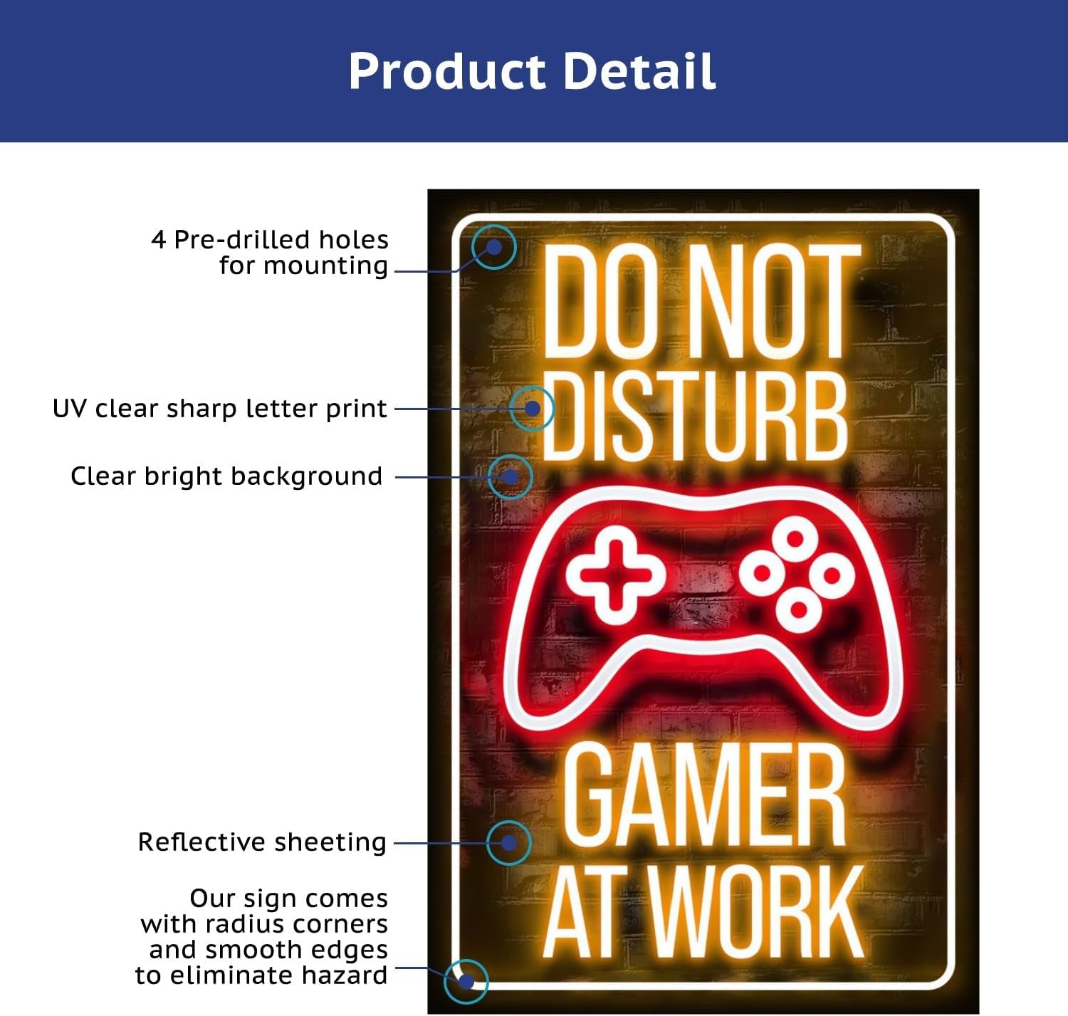 12x8 Inch Neon Aluminum Gaming Sign for Boys' Teen Rooms | Retro Merchandise, Video Game Novelties, Arcade Collectibles, Male Artwork, Hobby Accessories