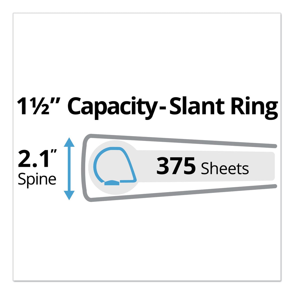 Avery Durable Non-View Binder with DuraHinge and Slant Rings, 3 Rings, 1.5" Capacity, 11 x 8.5, Red