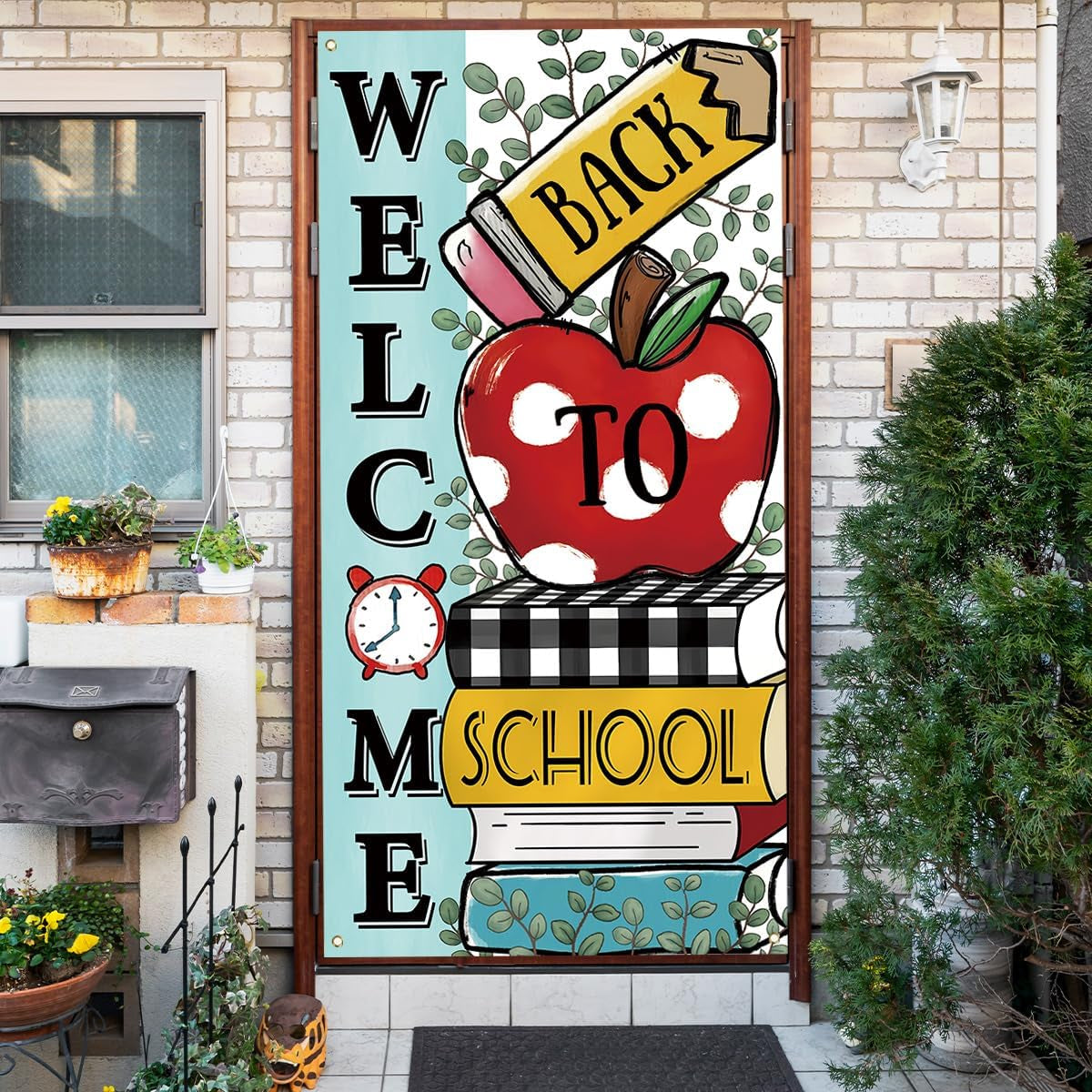 Back to School Decorations First Day of School Door Cover Welcome Back to School Banner Welcome Back to School Decorations for School Classroom