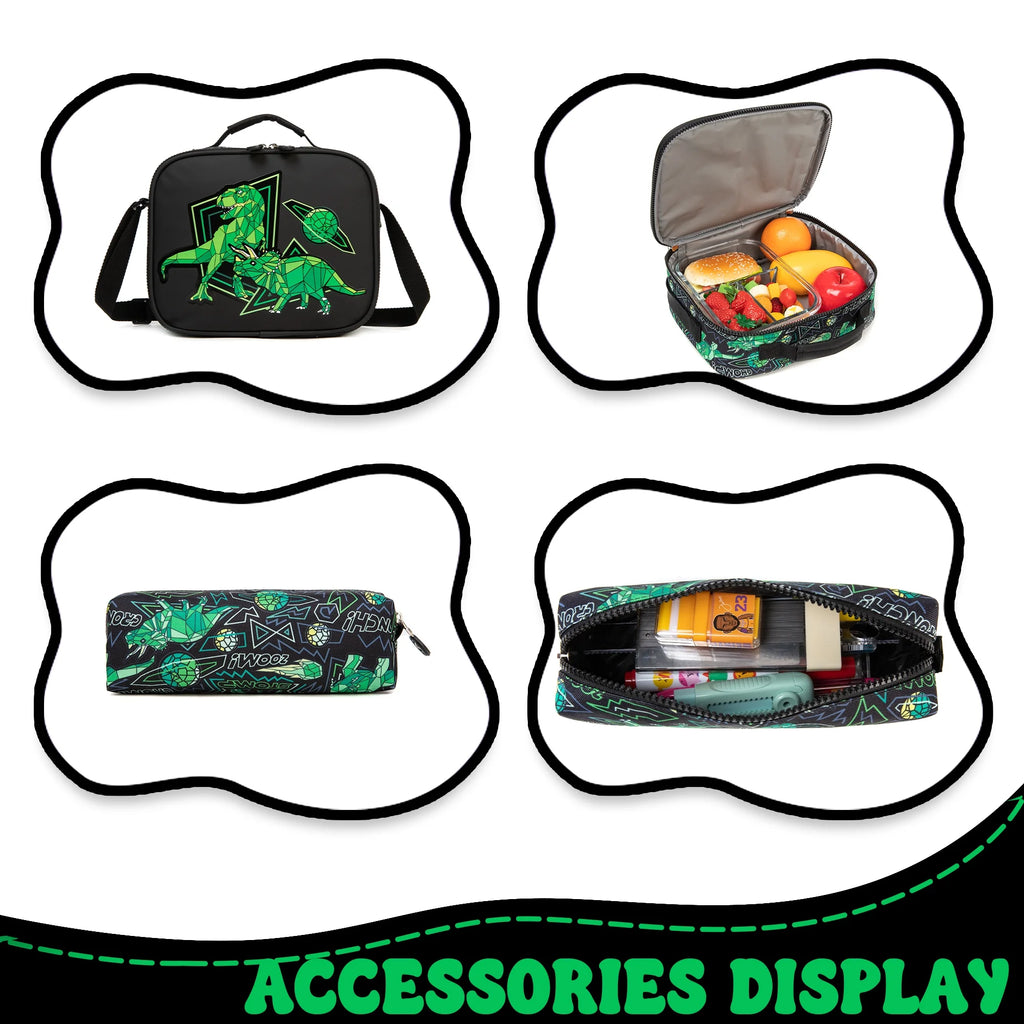 Kids Boys Backpack for School Backpacks with Lunch Box Cool Bookbag for Elementary School Student Ages 6-12