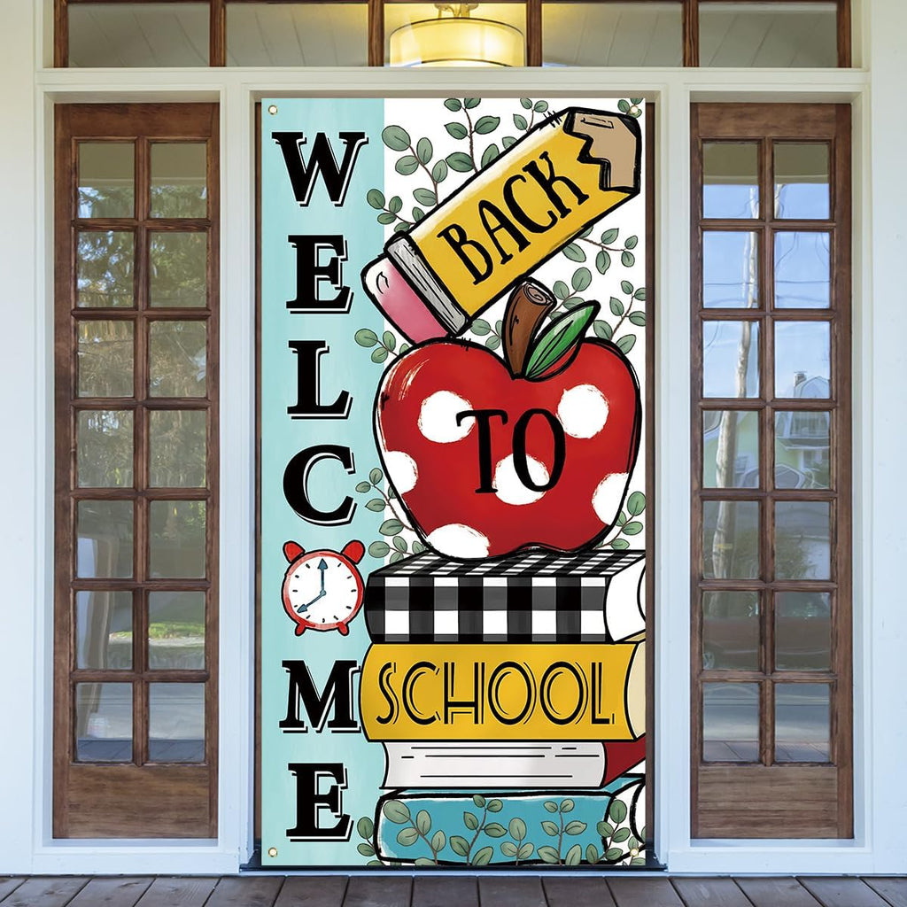 Back to School Decorations First Day of School Door Cover Welcome Back to School Banner Welcome Back to School Decorations for School Classroom
