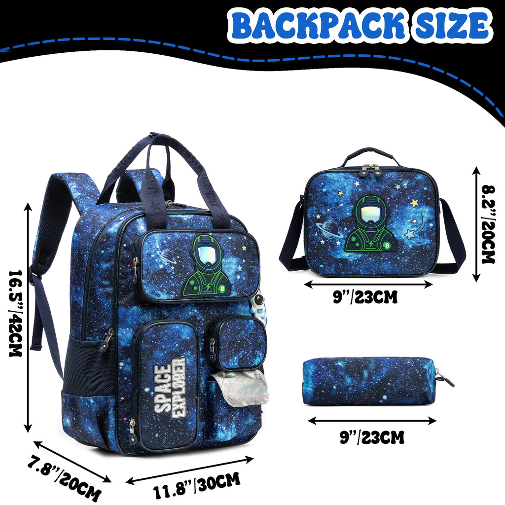 Kids Backpack for School Boys Backpacks with Kids Lunch Box Bookbag with Pencil Case for Elementary School Student