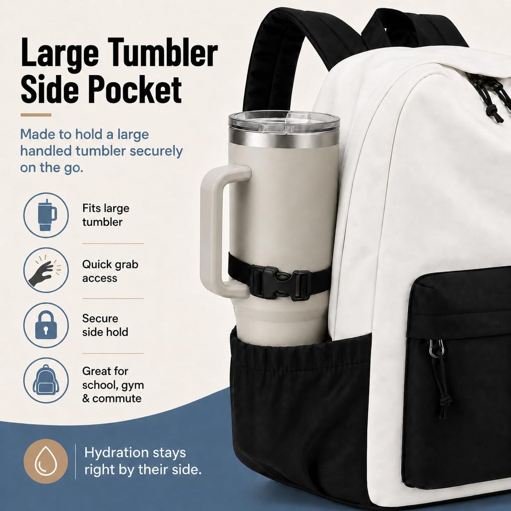 Backpack for Girls School Backpacks Bookbags for Elementary Middle School Women Laptop Backpacks (Black White-, L-17)