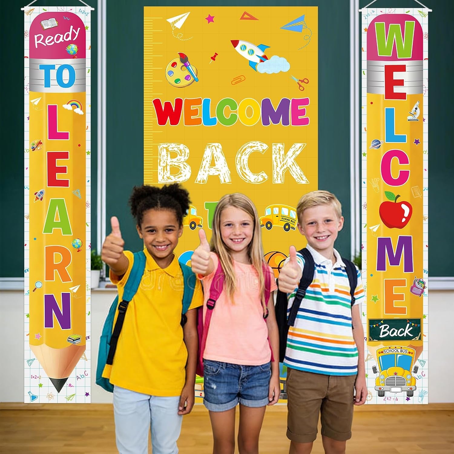 Welcome Back to School Decorations: 3Pcs Welcome Back to School Banner for Back to School Door Decorations