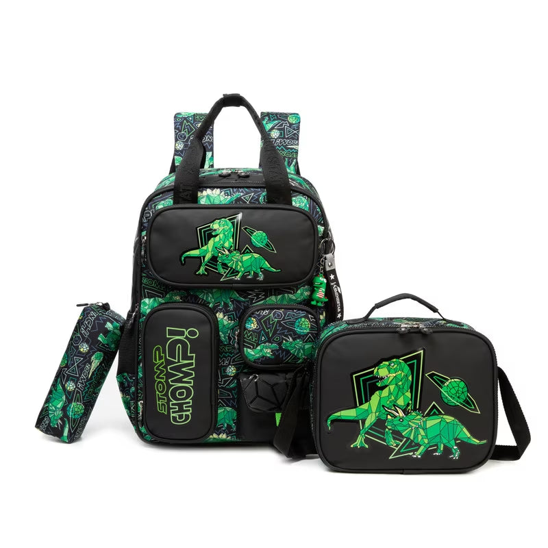 Kids Boys Backpack for School Backpacks with Lunch Box Cool Bookbag for Elementary School Student Ages 6-12