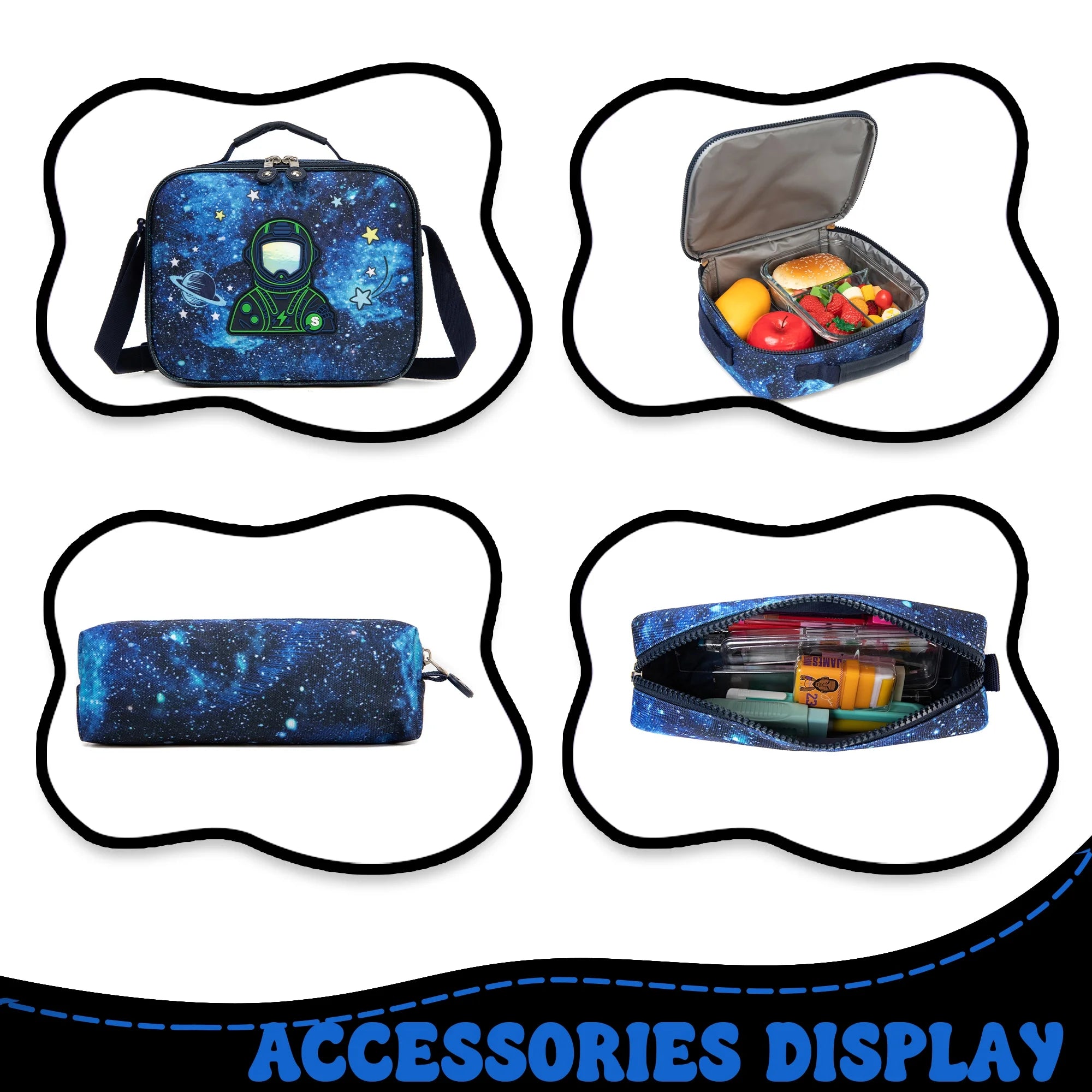 Kids Backpack for School Boys Backpacks with Kids Lunch Box Bookbag with Pencil Case for Elementary School Student
