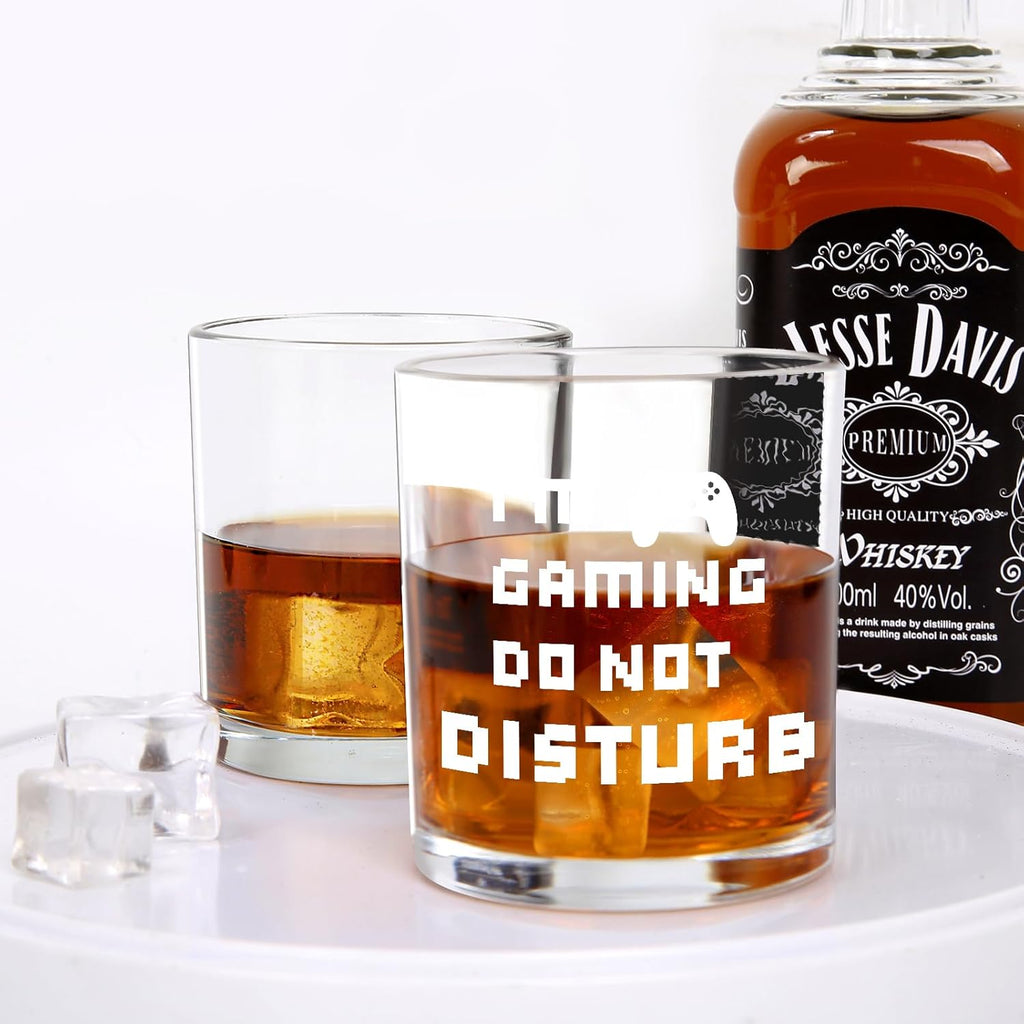 Whiskey Glass 10Oz - "I'M Gaming, Do Not Disturb" - Ideal Gift for Gamer Brothers and Boyfriends for Birthdays and Christmas