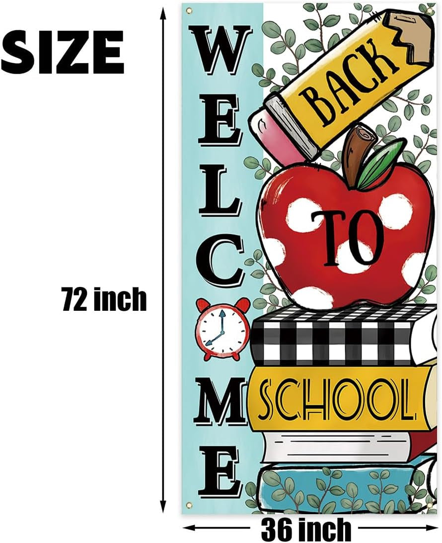 Back to School Decorations First Day of School Door Cover Welcome Back to School Banner Welcome Back to School Decorations for School Classroom
